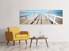 Laden Sie das Bild in den Galerie-Viewer, Panorama Leinwandbild 3-teilig Am Steg