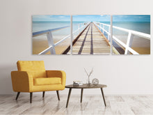 Laden Sie das Bild in den Galerie-Viewer, Panorama Leinwandbild 3-teilig Am Steg