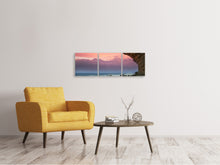 Laden Sie das Bild in den Galerie-Viewer, Panorama Leinwandbild 3-teilig Naturschönheit Meer