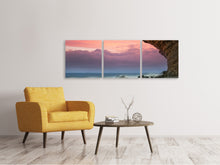 Laden Sie das Bild in den Galerie-Viewer, Panorama Leinwandbild 3-teilig Naturschönheit Meer