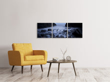 Laden Sie das Bild in den Galerie-Viewer, Panorama Leinwandbild 3-teilig Die Mystik des Meeres