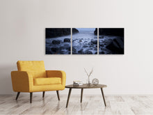 Laden Sie das Bild in den Galerie-Viewer, Panorama Leinwandbild 3-teilig Die Mystik des Meeres
