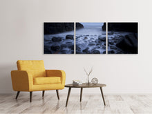 Laden Sie das Bild in den Galerie-Viewer, Panorama Leinwandbild 3-teilig Die Mystik des Meeres