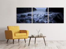 Laden Sie das Bild in den Galerie-Viewer, Panorama Leinwandbild 3-teilig Die Mystik des Meeres
