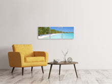 Laden Sie das Bild in den Galerie-Viewer, Panorama Leinwandbild 3-teilig Strand Spaziergang