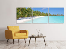Laden Sie das Bild in den Galerie-Viewer, Panorama Leinwandbild 3-teilig Strand Spaziergang