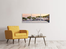 Laden Sie das Bild in den Galerie-Viewer, Panorama Leinwandbild 3-teilig Die Landschaft am Meer