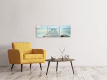 Laden Sie das Bild in den Galerie-Viewer, Panorama Leinwandbild 3-teilig Ein Platz der Stille