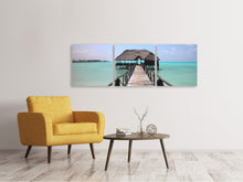 Laden Sie das Bild in den Galerie-Viewer, Panorama Leinwandbild 3-teilig Strand Paradies
