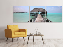Laden Sie das Bild in den Galerie-Viewer, Panorama Leinwandbild 3-teilig Strand Paradies