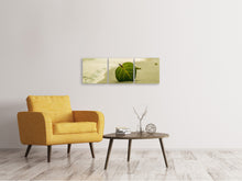 Laden Sie das Bild in den Galerie-Viewer, Panorama Leinwandbild 3-teilig Strand-Blatt