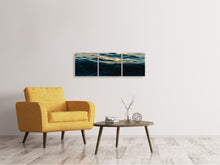 Laden Sie das Bild in den Galerie-Viewer, Panorama Leinwandbild 3-teilig Die Wasseroberfläche