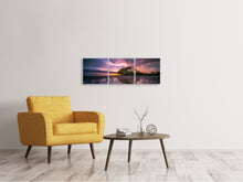 Laden Sie das Bild in den Galerie-Viewer, Panorama Leinwandbild 3-teilig Faszinierende Landschaft am Meer