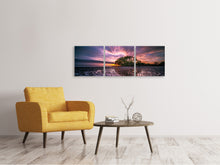 Laden Sie das Bild in den Galerie-Viewer, Panorama Leinwandbild 3-teilig Faszinierende Landschaft am Meer