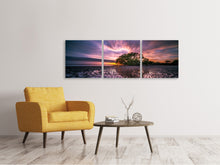 Laden Sie das Bild in den Galerie-Viewer, Panorama Leinwandbild 3-teilig Faszinierende Landschaft am Meer