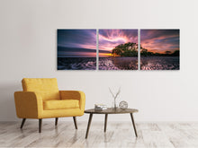 Laden Sie das Bild in den Galerie-Viewer, Panorama Leinwandbild 3-teilig Faszinierende Landschaft am Meer