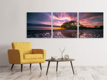 Laden Sie das Bild in den Galerie-Viewer, Panorama Leinwandbild 3-teilig Faszinierende Landschaft am Meer
