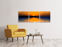 Laden Sie das Bild in den Galerie-Viewer, Panorama Leinwandbild 3-teilig Fantastische Abendstimmung