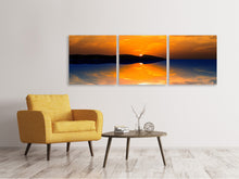 Laden Sie das Bild in den Galerie-Viewer, Panorama Leinwandbild 3-teilig Fantastische Abendstimmung