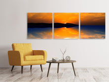 Laden Sie das Bild in den Galerie-Viewer, Panorama Leinwandbild 3-teilig Fantastische Abendstimmung