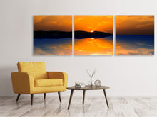 Laden Sie das Bild in den Galerie-Viewer, Panorama Leinwandbild 3-teilig Fantastische Abendstimmung
