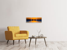 Laden Sie das Bild in den Galerie-Viewer, Panorama Leinwandbild 3-teilig Fantastische Abendstimmung