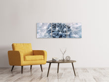 Laden Sie das Bild in den Galerie-Viewer, Panorama Leinwandbild 3-teilig Reifer Löwenzahn Close up