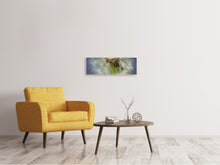Laden Sie das Bild in den Galerie-Viewer, Panorama Leinwandbild 3-teilig Löwenzahn Close up