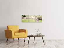 Laden Sie das Bild in den Galerie-Viewer, Panorama Leinwandbild 3-teilig Kleine Fee