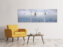 Laden Sie das Bild in den Galerie-Viewer, Panorama Leinwandbild 3-teilig Piratenschiffe