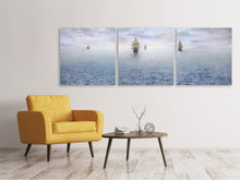 Laden Sie das Bild in den Galerie-Viewer, Panorama Leinwandbild 3-teilig Piratenschiffe