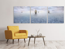 Laden Sie das Bild in den Galerie-Viewer, Panorama Leinwandbild 3-teilig Piratenschiffe