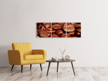 Laden Sie das Bild in den Galerie-Viewer, Panorama Leinwandbild 3-teilig Riesen Kaffeebohnen