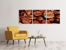 Laden Sie das Bild in den Galerie-Viewer, Panorama Leinwandbild 3-teilig Riesen Kaffeebohnen