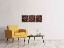 Laden Sie das Bild in den Galerie-Viewer, Panorama Leinwandbild 3-teilig Alles Kaffeebohnen
