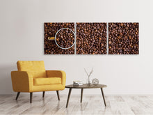 Laden Sie das Bild in den Galerie-Viewer, Panorama Leinwandbild 3-teilig Alles Kaffeebohnen