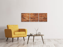 Laden Sie das Bild in den Galerie-Viewer, Panorama Leinwandbild 3-teilig Alter Backstein