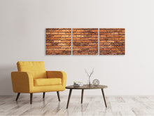 Laden Sie das Bild in den Galerie-Viewer, Panorama Leinwandbild 3-teilig Alter Backstein