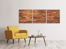 Laden Sie das Bild in den Galerie-Viewer, Panorama Leinwandbild 3-teilig Alter Backstein