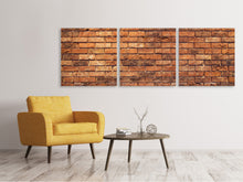 Laden Sie das Bild in den Galerie-Viewer, Panorama Leinwandbild 3-teilig Alter Backstein