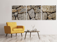Laden Sie das Bild in den Galerie-Viewer, Panorama Leinwandbild 3-teilig Riesen Steine