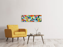 Laden Sie das Bild in den Galerie-Viewer, Panorama Leinwandbild 3-teilig Mosaik Steine