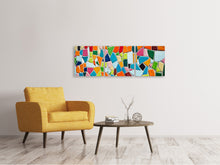 Laden Sie das Bild in den Galerie-Viewer, Panorama Leinwandbild 3-teilig Mosaik Steine