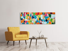 Laden Sie das Bild in den Galerie-Viewer, Panorama Leinwandbild 3-teilig Mosaik Steine