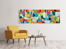 Laden Sie das Bild in den Galerie-Viewer, Panorama Leinwandbild 3-teilig Mosaik Steine