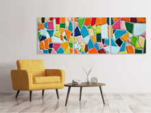 Laden Sie das Bild in den Galerie-Viewer, Panorama Leinwandbild 3-teilig Mosaik Steine