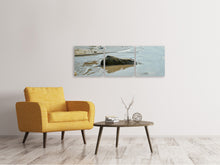 Laden Sie das Bild in den Galerie-Viewer, Panorama Leinwandbild 3-teilig Strand Momente