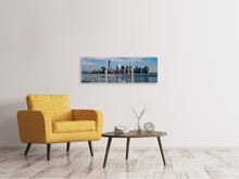 Laden Sie das Bild in den Galerie-Viewer, Panorama Leinwandbild 3-teilig New York im Winter