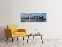 Laden Sie das Bild in den Galerie-Viewer, Panorama Leinwandbild 3-teilig New York im Winter