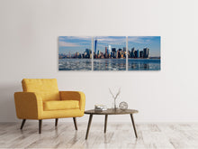 Laden Sie das Bild in den Galerie-Viewer, Panorama Leinwandbild 3-teilig New York im Winter